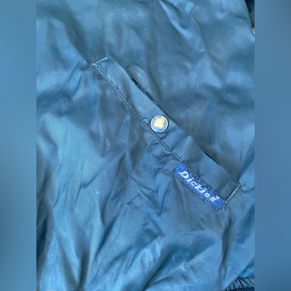 Dickies Vintage Navy Blue Bomber Jacket Size XL Collar Quilted Lined Work Coat - Picture 4 of 15